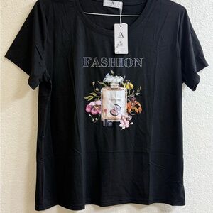 Black Fashion Graphic Women's Top